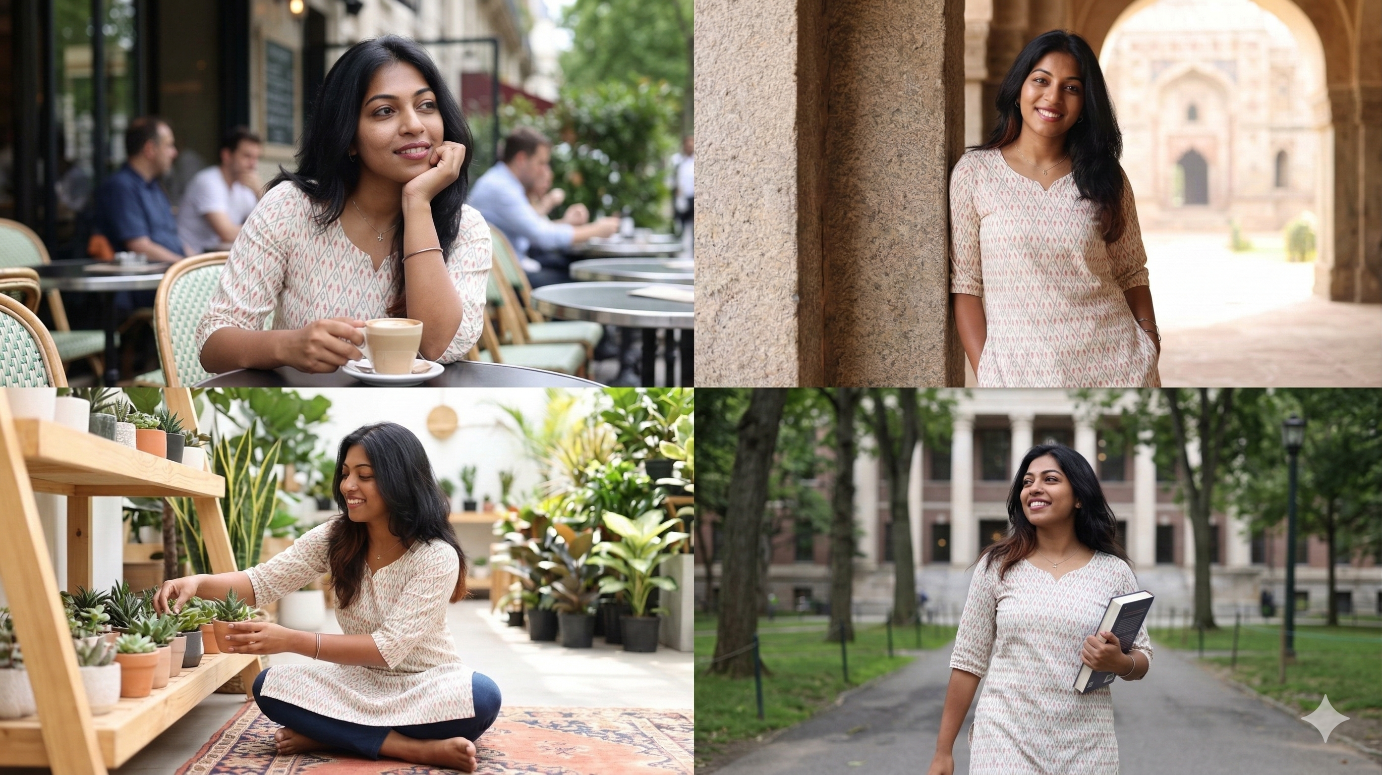 Ivory Heritage: Geometric Ikkat Short Kurti