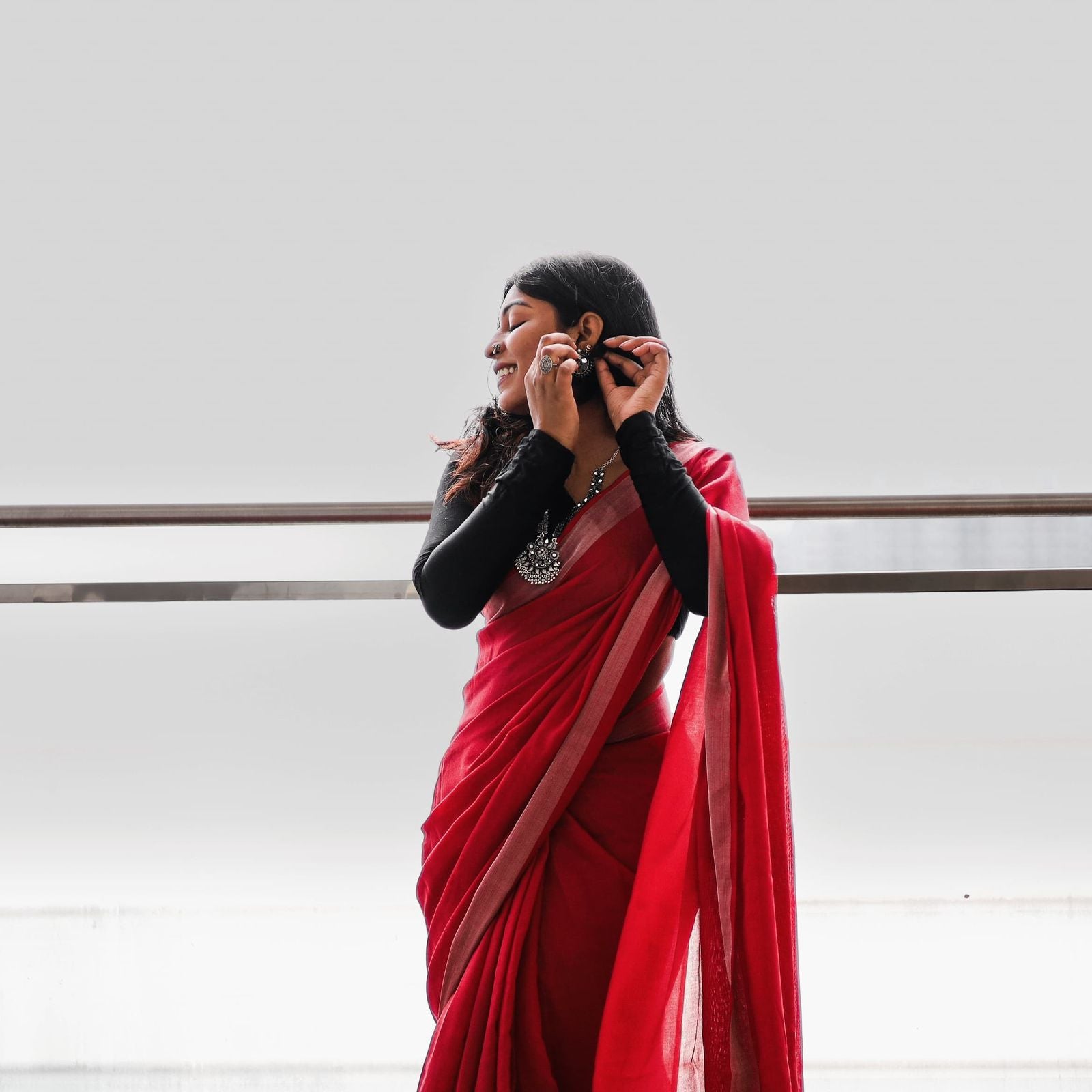 Red Crimson breeze – Pure Cotton Saree