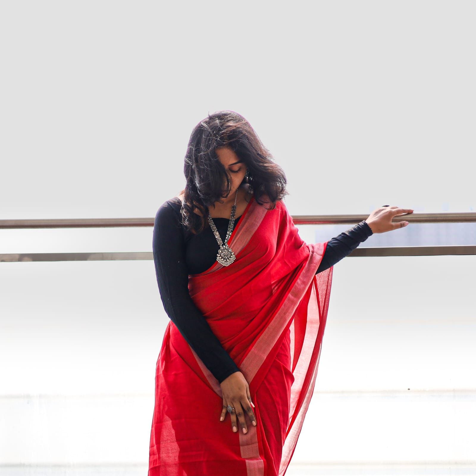 Red Crimson breeze – Pure Cotton Saree