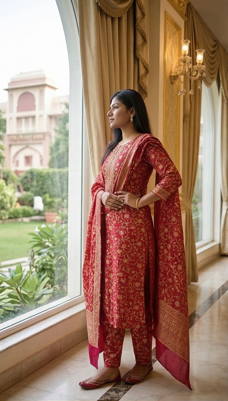 Crimson Elegance Kurti