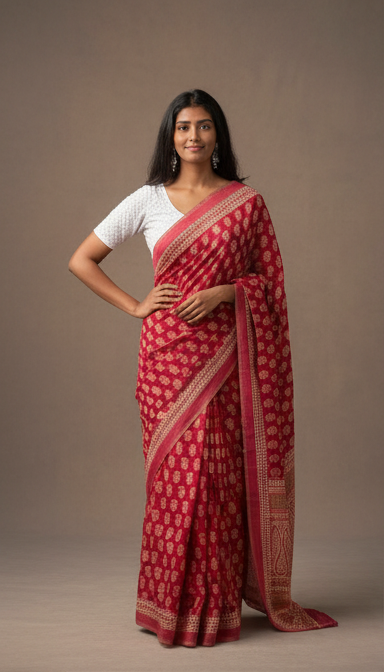 Classic Red Saree