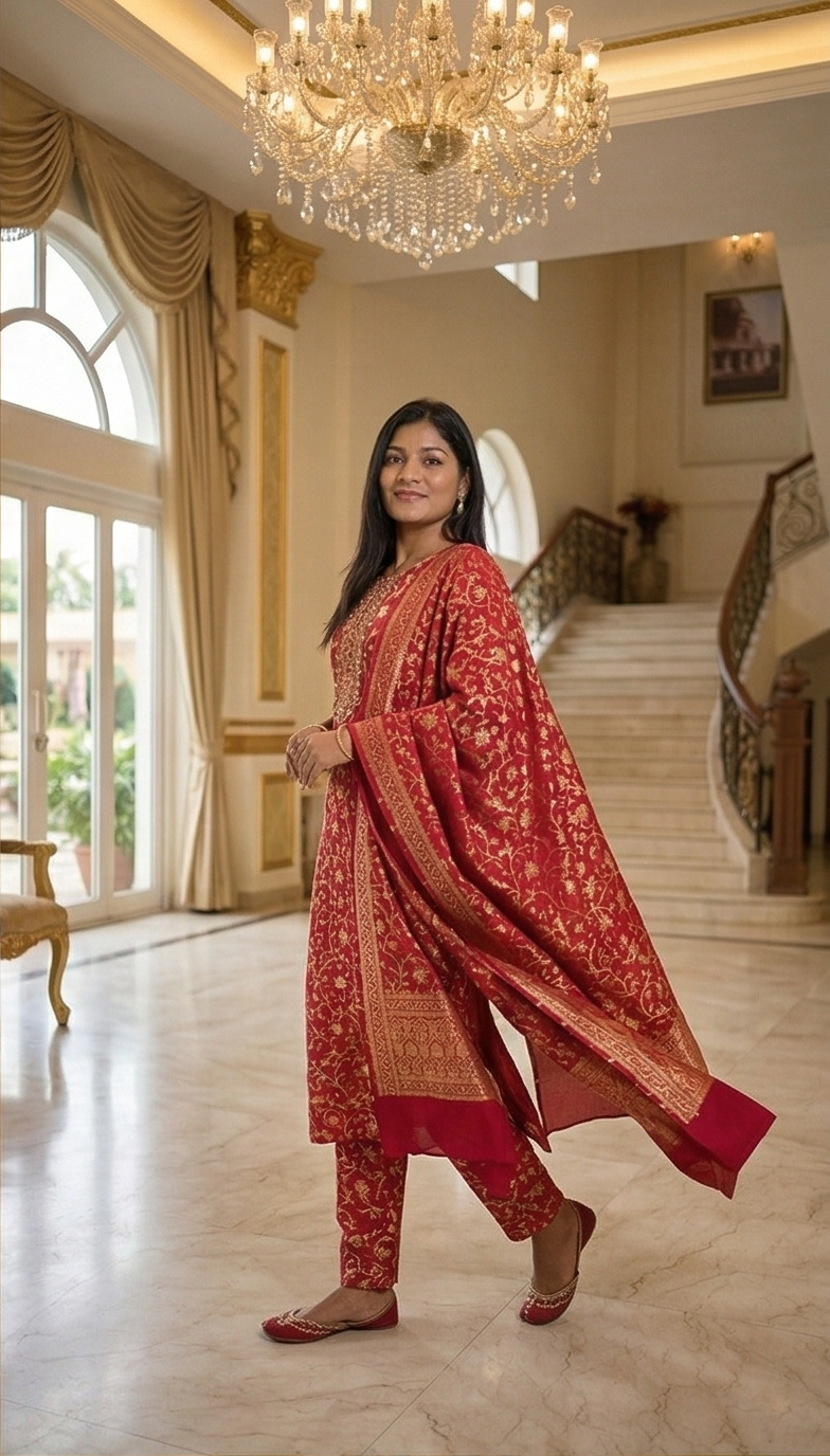 Crimson Elegance Kurti