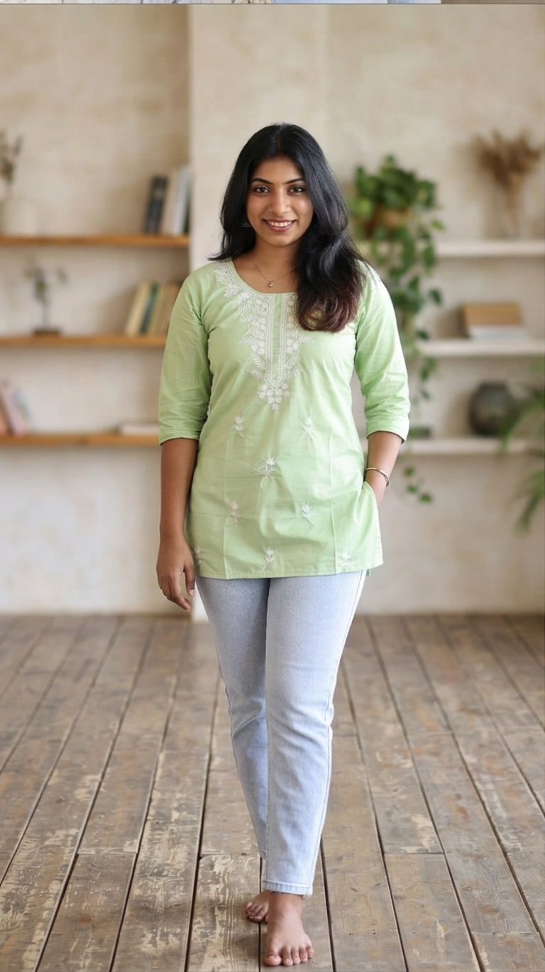 Pastel Mint Comfort Short Kurti