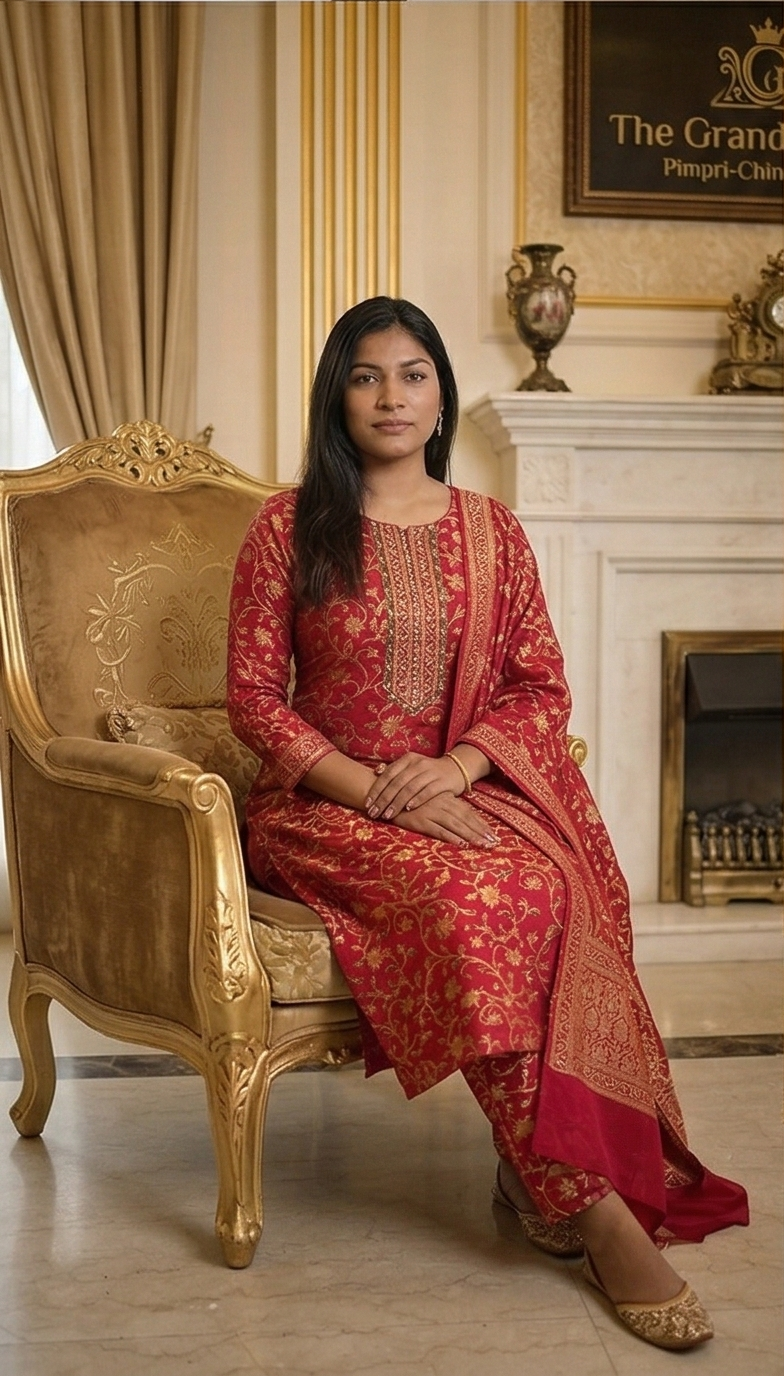 Crimson Elegance Kurti