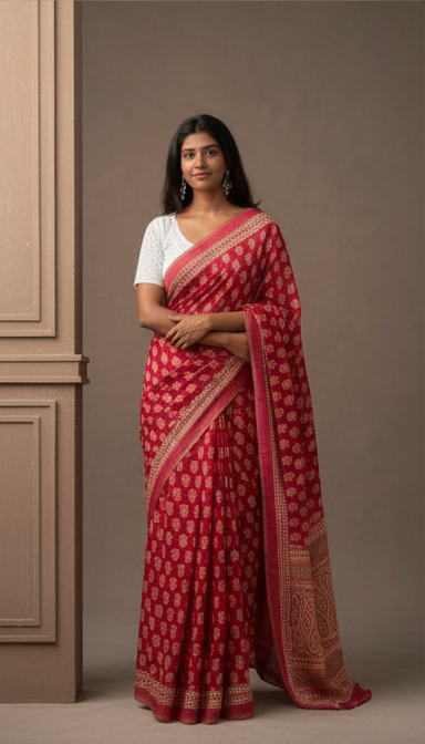 Classic Red Saree