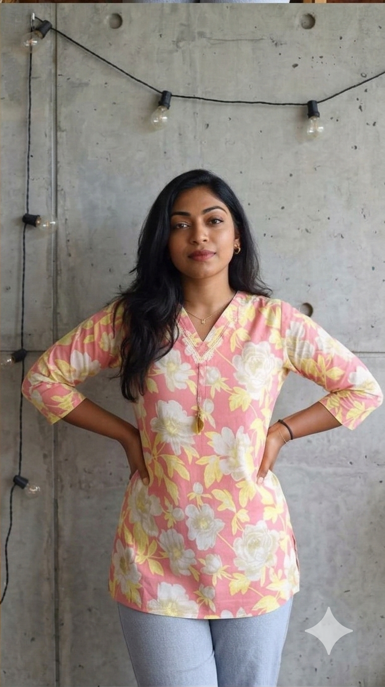 Peach Blossom Short Kurti