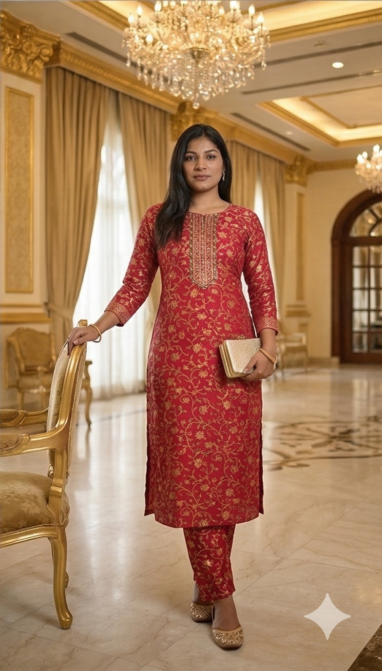 Crimson Elegance Kurti